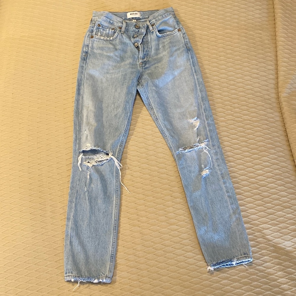 AGOLDE STONE WASHED RIPPED Jeans
